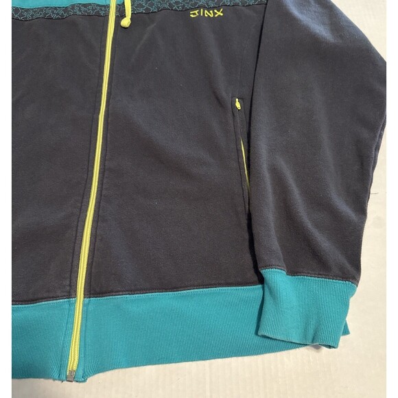Jinx‎ Sweatshirt Mens Large Blue Cotton Blend Hooded Full Zip - Picture 3 of 15